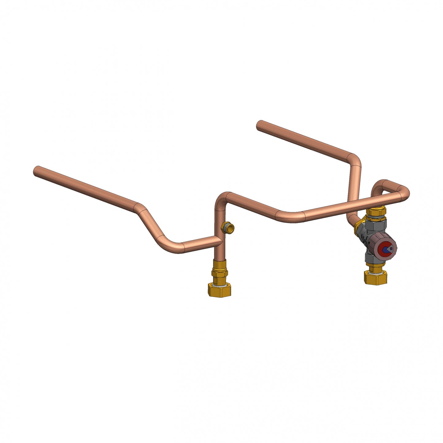 Solarbayer Trinkwassermischer-Set PLT25 AC Compact Trinkwassermischer mit Verrohrungssatz