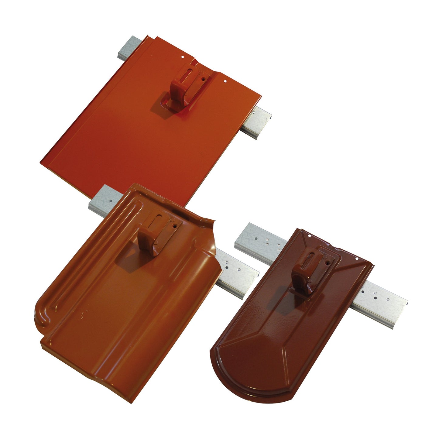 Solarbayer Aufdachmodulhalter, Solar-Blechziegel auf Metalldachplatten genietet