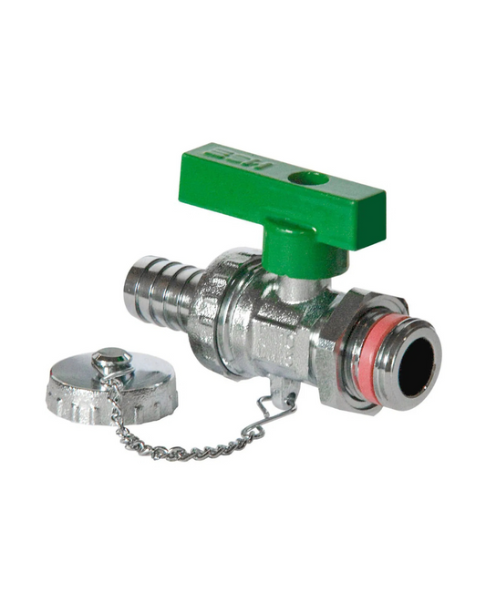 KFE Kugelhahn für Trinkwasser DN15 - 1/2" chrom mit Schlauchverschraubung