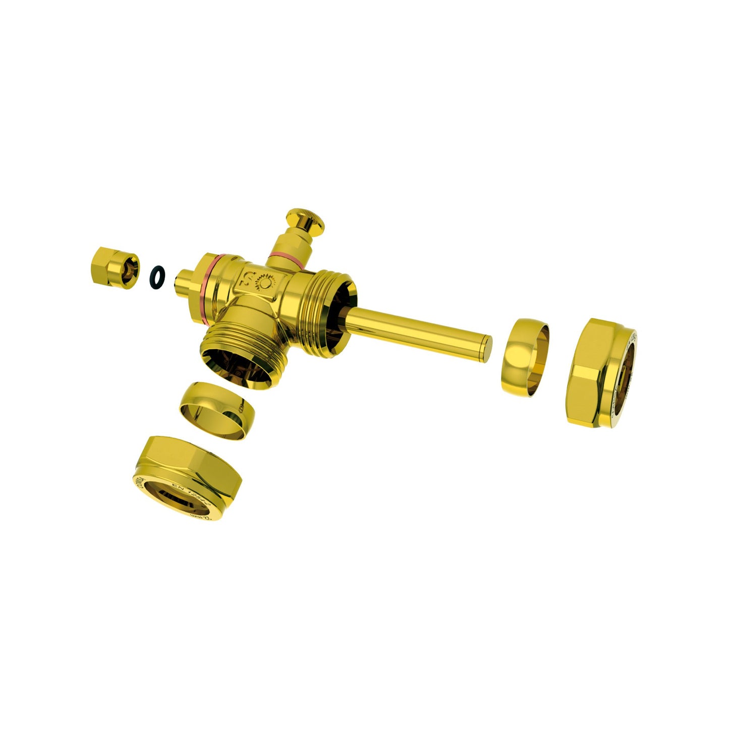 Solarbayer Klemmring-Fühler-Anschluss T-Stück 22mm mit Fühlertauchhülse 6mm