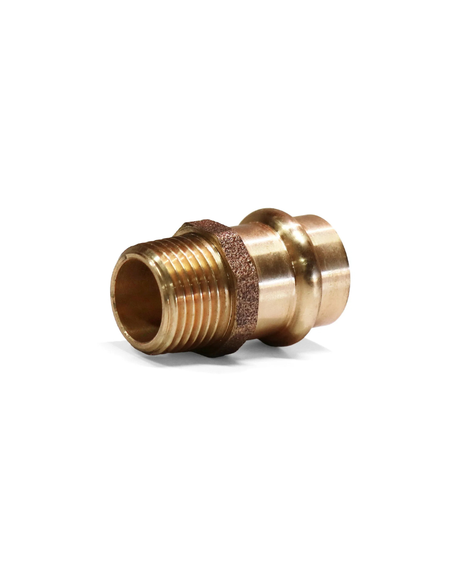 Pipetec Kupfer-Press-Übergang aus Rotguss, Innenpressende x AG, DVGW, V+M-Kontur