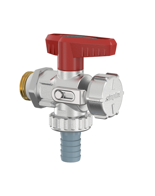 Simplex KFE-Kugelhahn Eckform G1/2" mit Außengewinde F10671