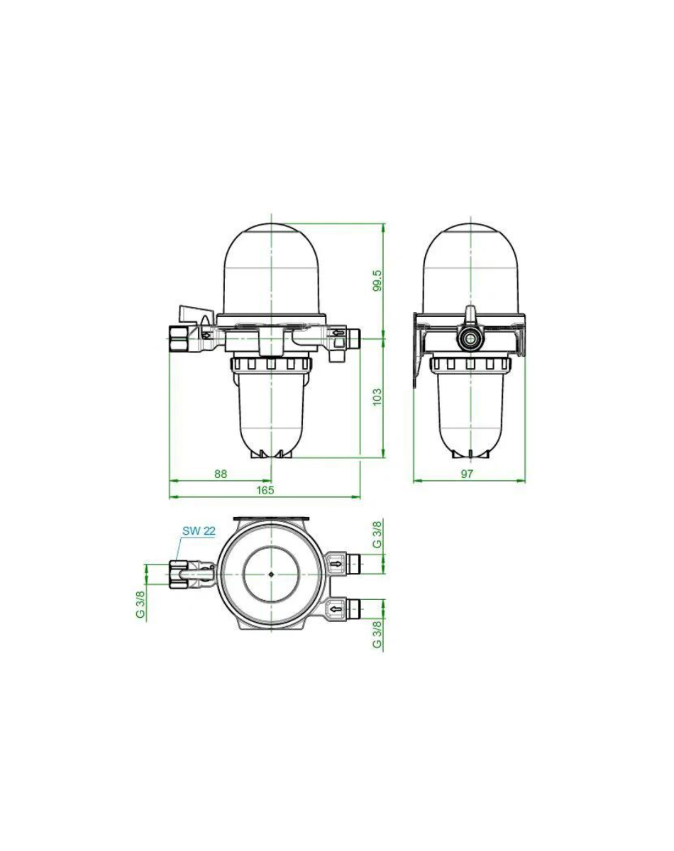 Oventrop Toc-Duo-3 Heizölfilter Heizölentlüfter Kombi inkl. Filter (2142732)