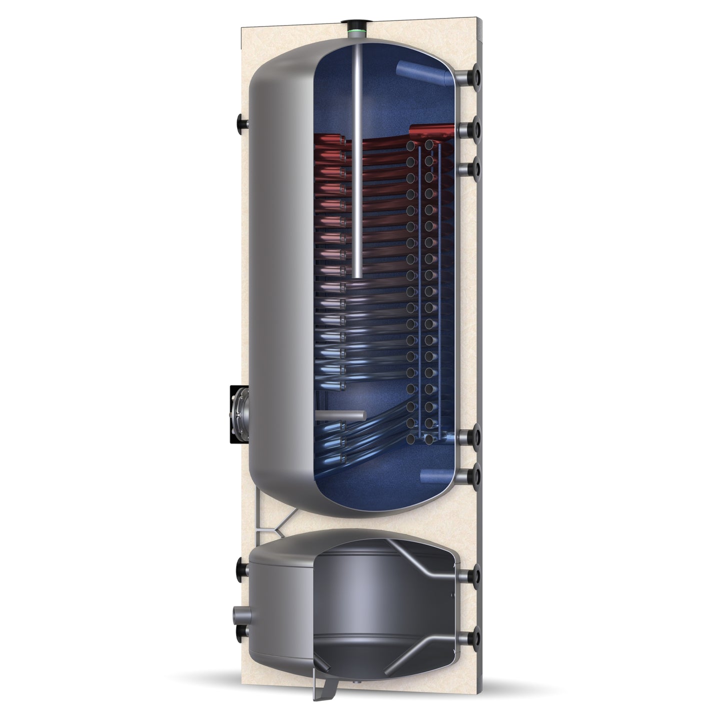 Solarbayer Wärmepumpen Doppelspeicher WP-Kombi 400/130 Kombispeicher (Trinkwasser-/Pufferspeicher)