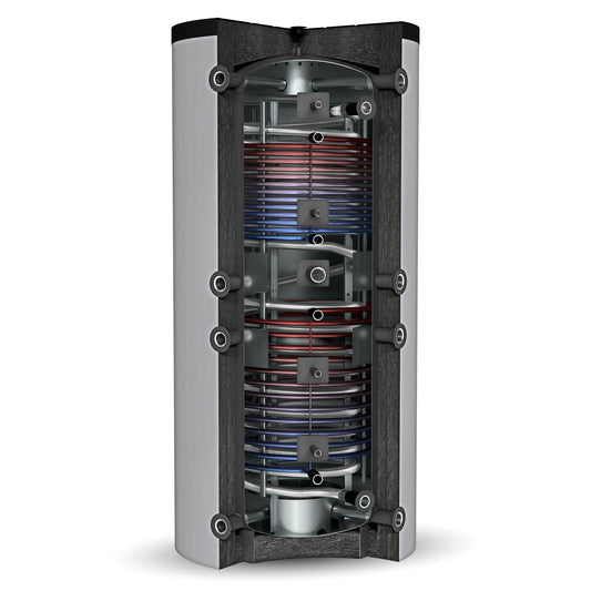 Solarbayer Hygiene-Schichtladespeicher HSK-SLS-2200, Edelstahlwellrohr