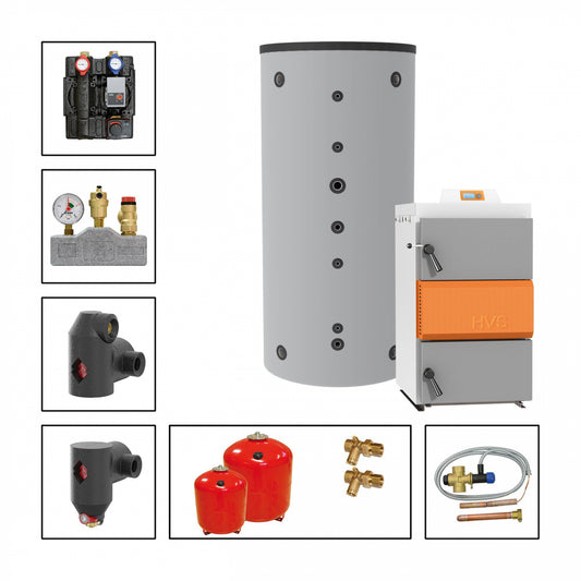 Solarbayer Holzvergaserset HVS E 25-1B Variante B (1x SLS-1000-S)
