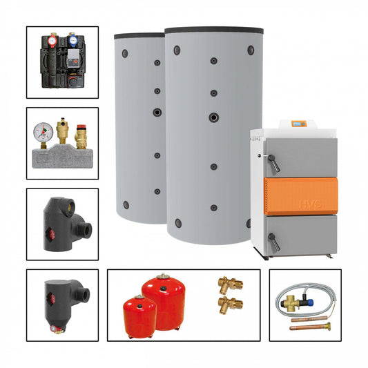 Solarbayer Holzvergaserset HVS E 25-3A Variante A (2x SLS-800)