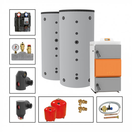 Solarbayer Holzvergaserset HVS E 40-2C Variante C (2x SLS-1500-S)