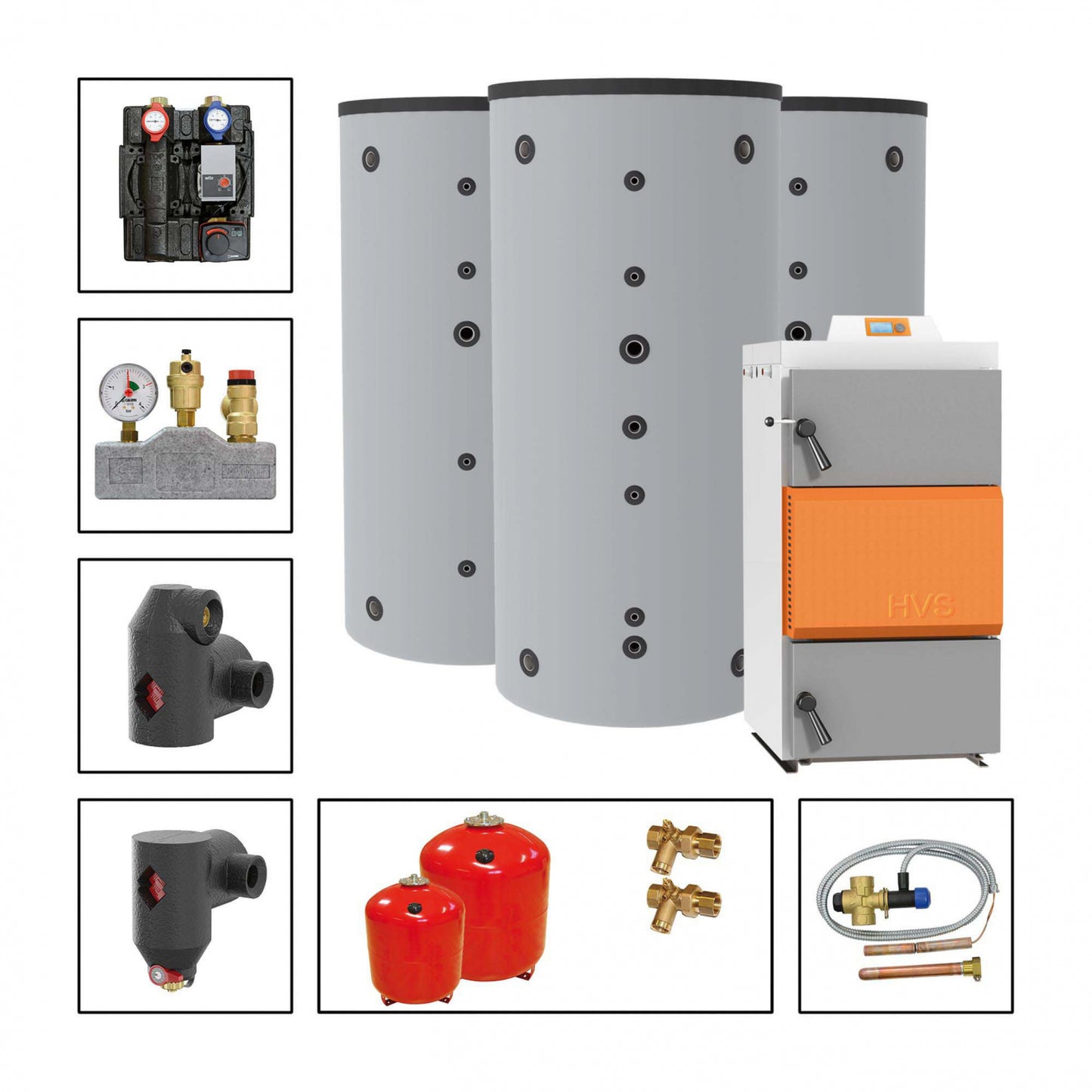 Solarbayer Holzvergaserset HVS E 40-3B Variante B (2x SLS-1000, 1x SLS-1000-S)
