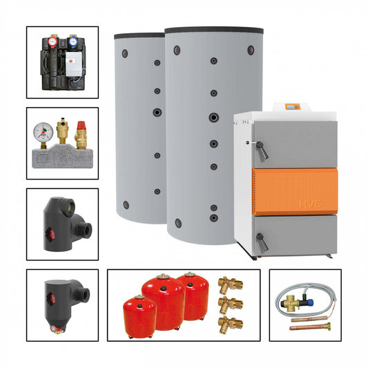 Solarbayer Holzvergaserset HVS E 100-1B Variante B (1x SLS-3000, 1x SLS-3000-S)