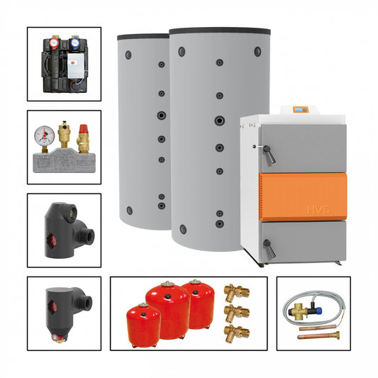 Solarbayer Holzvergaserset HVS E 100-1C Variante C (2x SLS-3000-S)