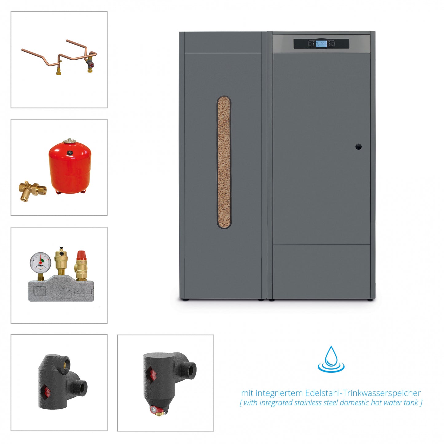 Solarbayer Pelletkesselset PLT-AC-Compact 18 mit intgriertem Trinkwasserspeicher