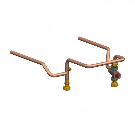 Solarbayer Trinkwassermischer-Set PLT25 AC Compact Trinkwassermischer mit Verrohrungssatz