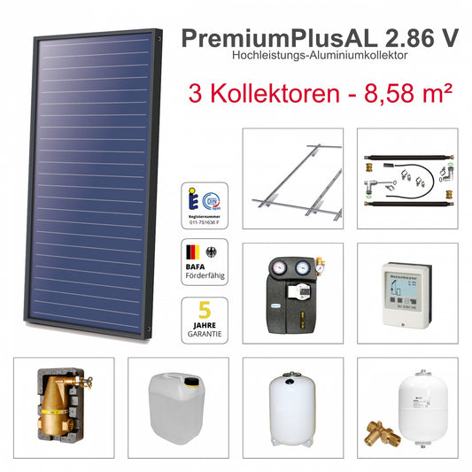 Solarbayer Plus AL Solarpaket 3 - Biber Gesamtfläche Brutto 8,58 m2 vertikal