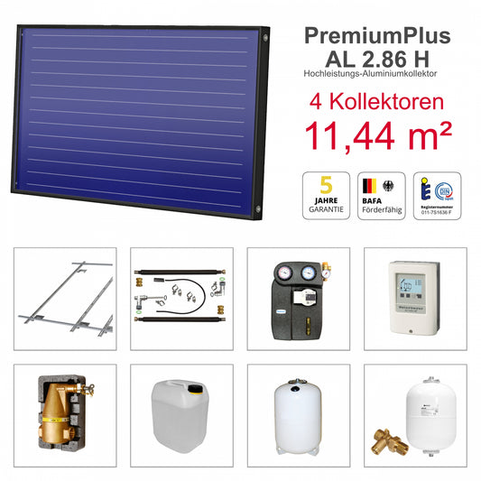 Solarbayer PlusAL Solarpaket H14 Biber Gesamtfläche Brutto 11,44 m2 horizontal