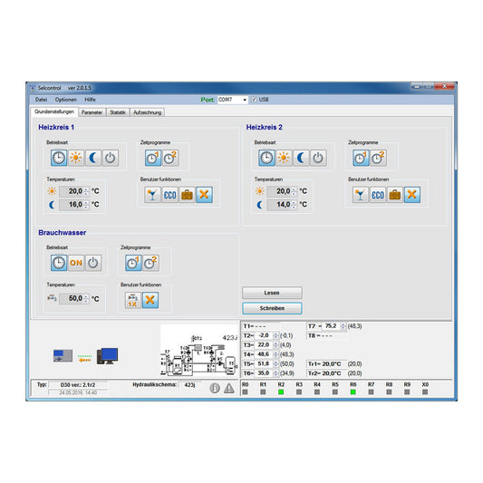 Solarbayer D30 Control Software zur Reglereinstellung