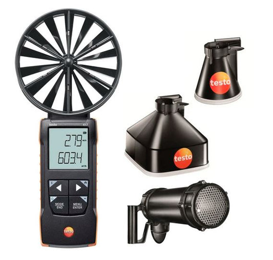 testo 417 Set 2 - Flügelrad-Anemometer mit Messtrichtern und Gleichrichter