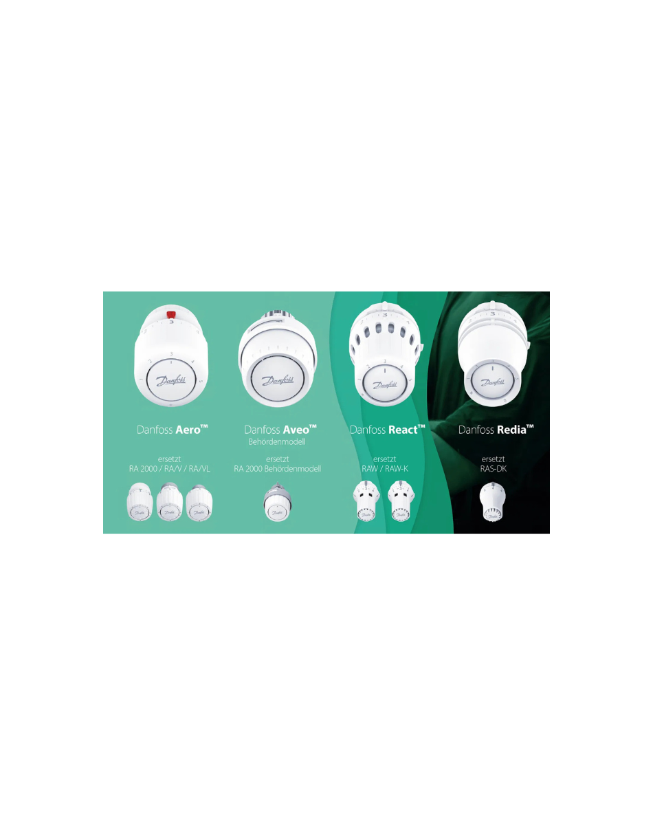 Danfoss Thermostatkopf React Redia M30x1,5 (015G3339) mit eingebautem Sensor