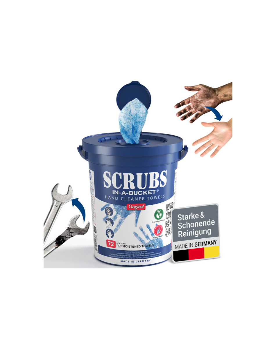 Scrubs Hand-Reinigungstücher In-a-Bucket, für Hände & Oberflächen, Spenderbox, 72 Tücher