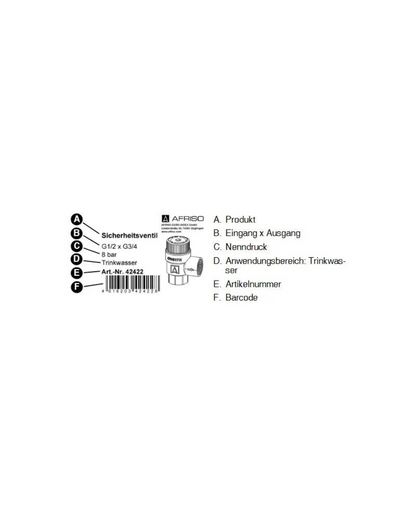 Afriso Membran-Sicherheitsventil SVW (TÜV-geprüft) für Trinkwasser 2,5 bar- 3 bar