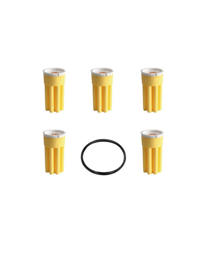 SiKu Heizölfilter 50 µm (5 Stk.) inkl. Dichtring / sternförmiger Filtereinsatz