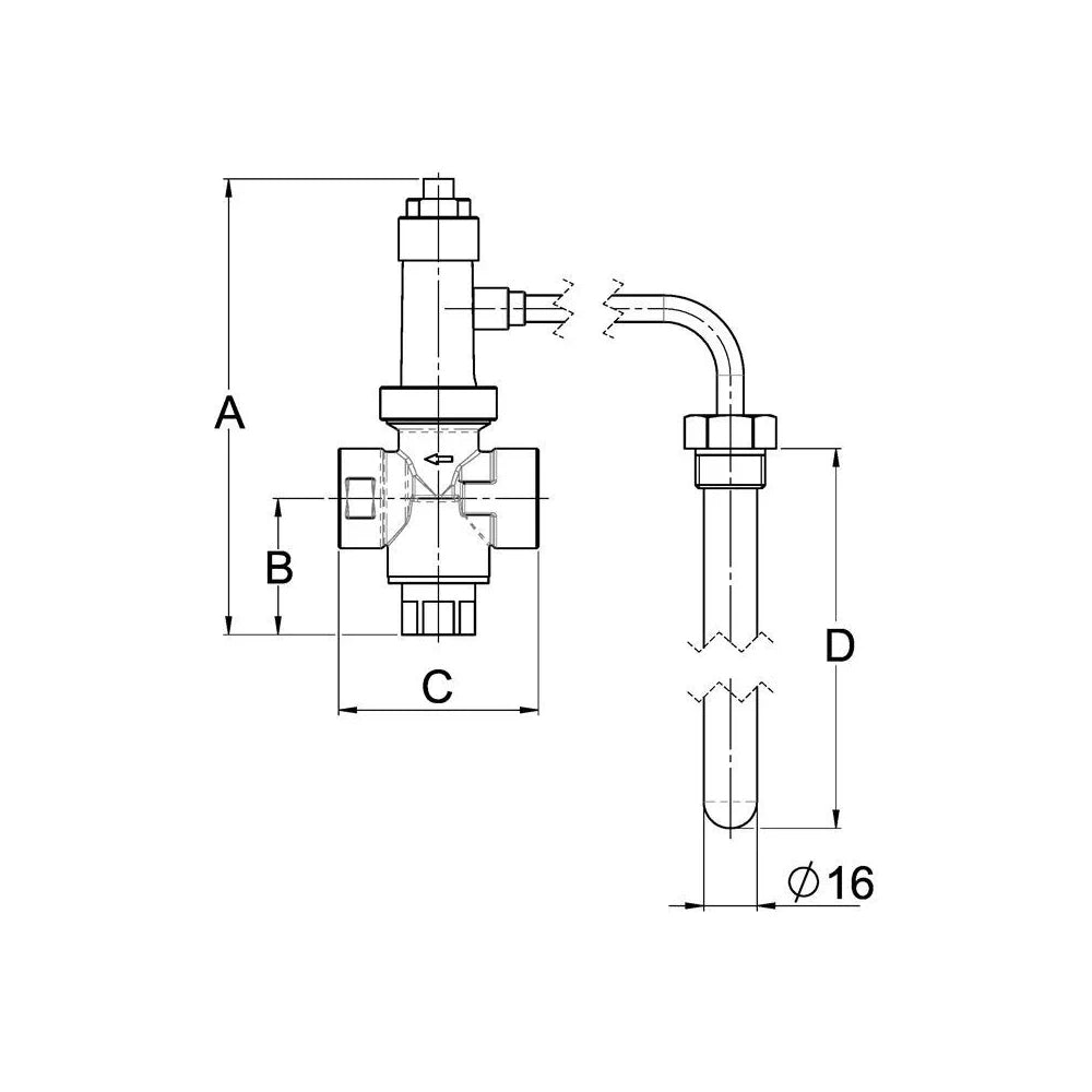 LK Thermische Ablaufsicherung 3/4", Kapillar 1300 mm