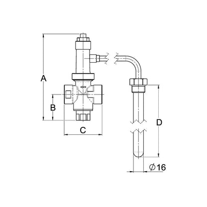 LK Thermische Ablaufsicherung 3/4", Kapillar 1300 mm