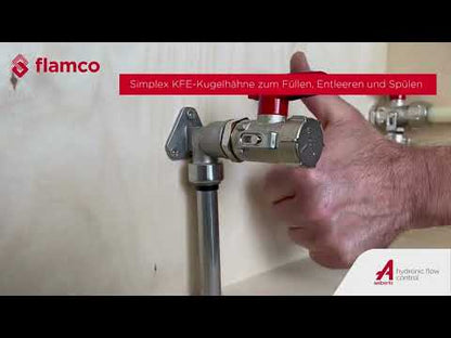 Simplex KFE Kugelhahn 1/2'' Flügelgriff Durchgang, mit Schlauchtülle selbstdichtend F10638